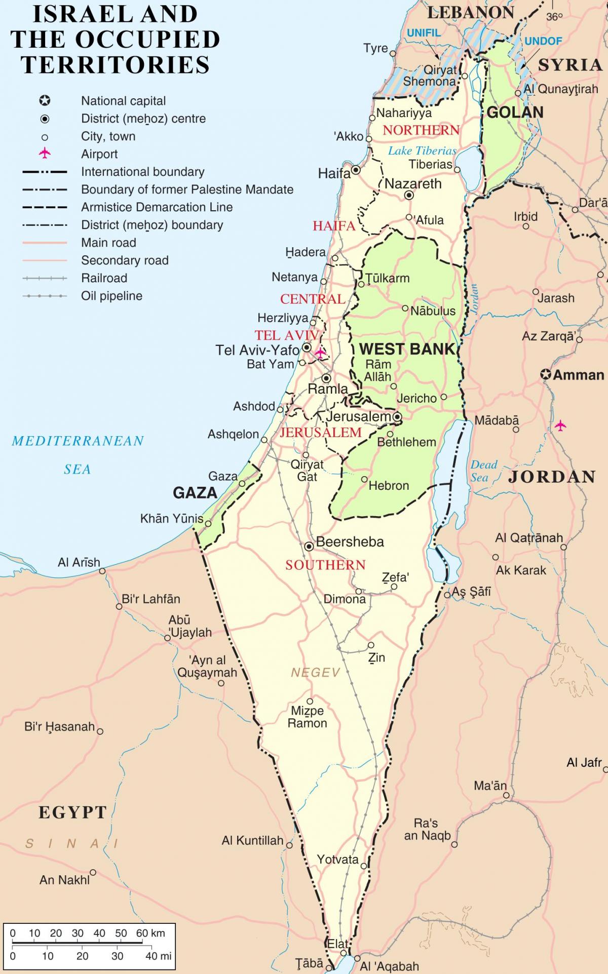 Mapa del país Israel