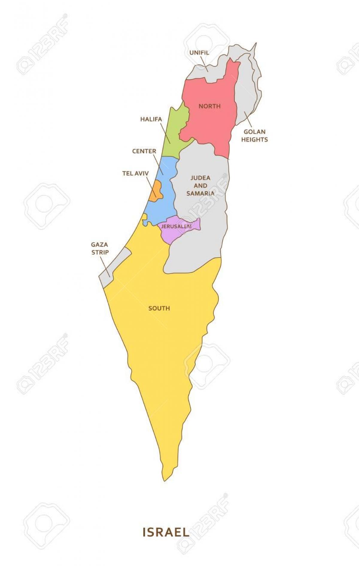 Mapa de las zonas de Israel