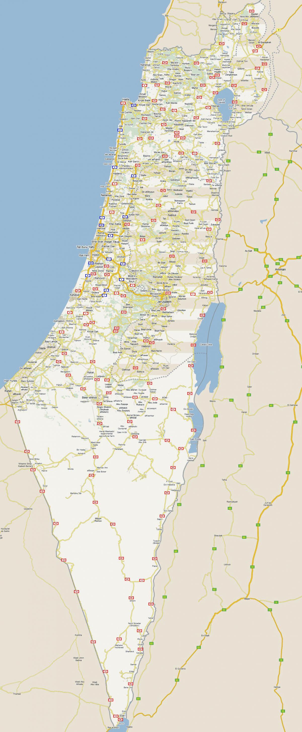 Mapa de conducción de Israel