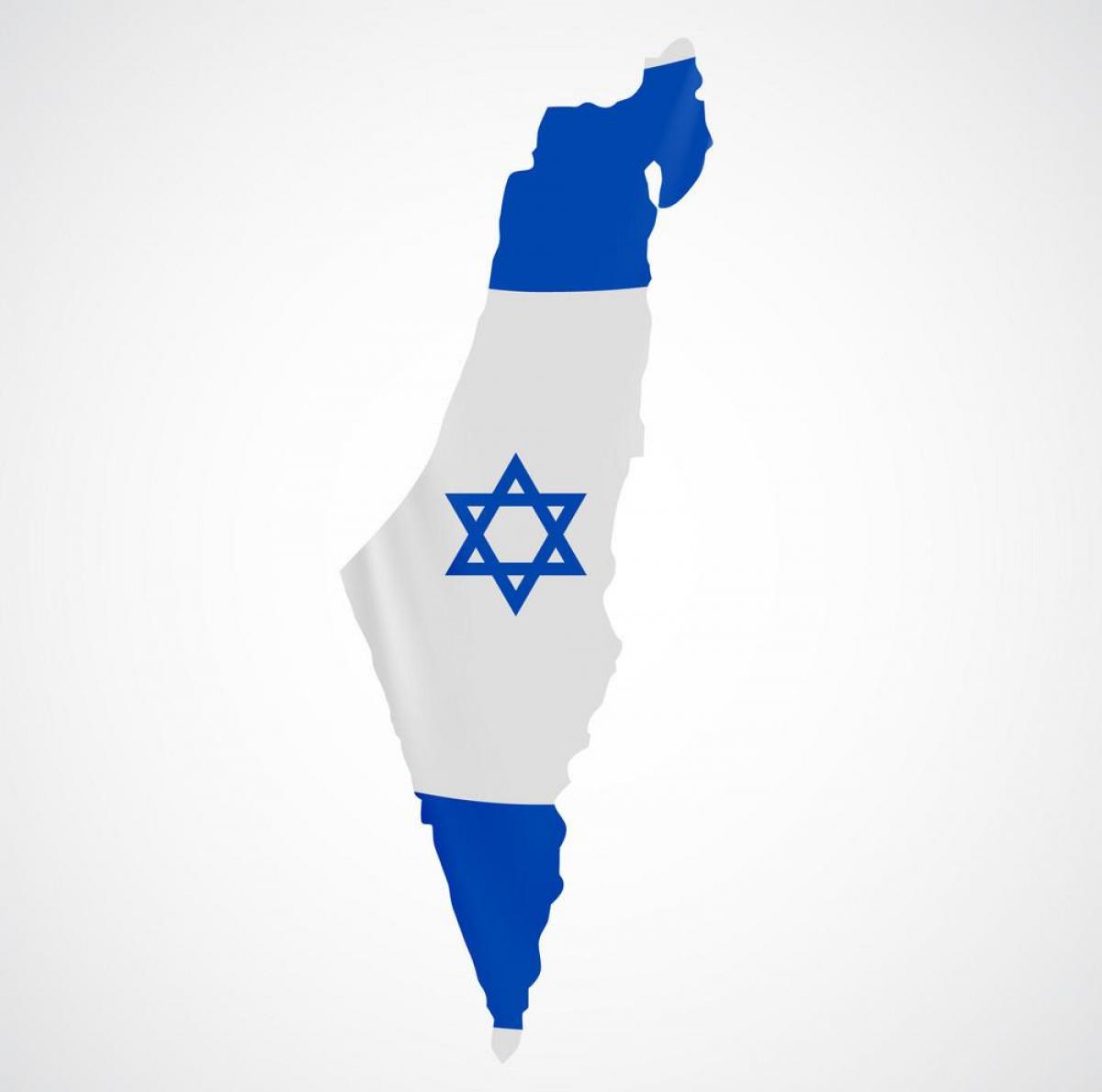 Mapa de la bandera de Israel