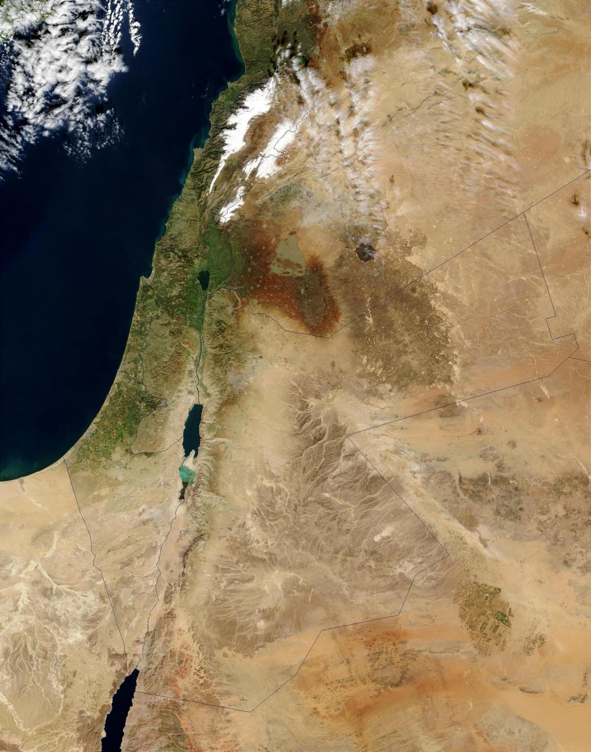 Mapa de vista del cielo de Israel