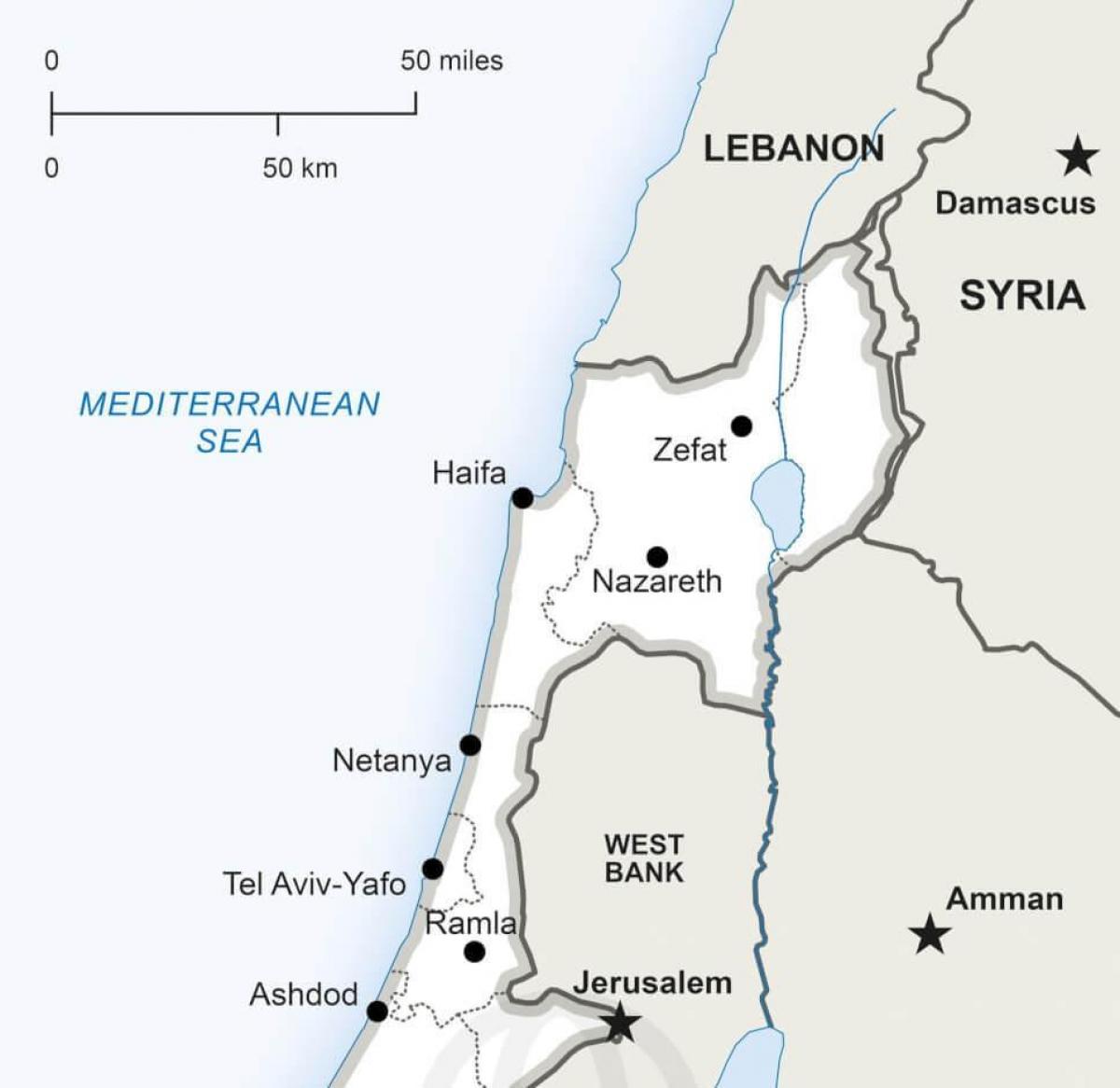 Mapa del norte de Israel