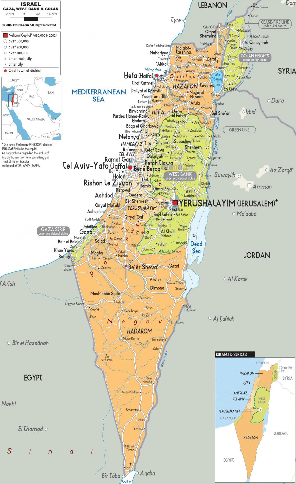 Mapa grande de Israel